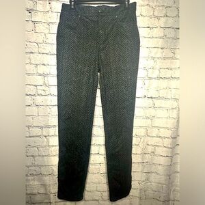 Gloria Vanderbilt pants herringbone pattern black and silver size 8 straight leg